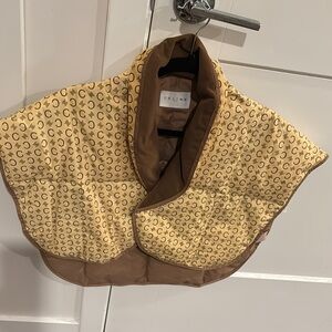 Celine Tan and Brown Patterned Cape Vest